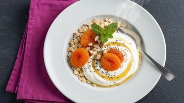 Јогурт со овес и кајсии