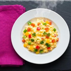 Стекнати јајца со свежа пиперка