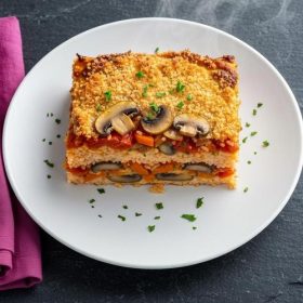 Посна мусака со ориз и печурки