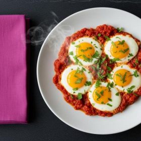 Јајца во доматен сос