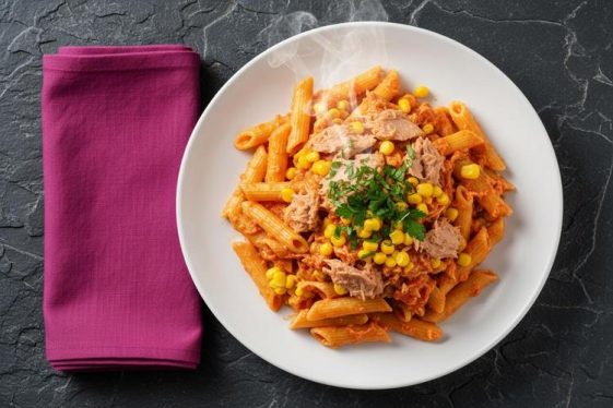 Макарони со туна и пченка