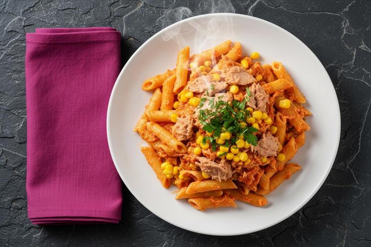 Макарони со туна и пченка