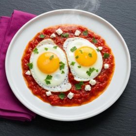 Пржени јајца со свежи домати (Ѓумбиш)