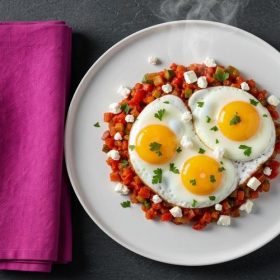 Пинџур со јајца и сирење на тава